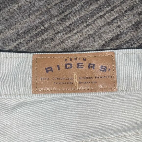VTG Denim Riders Girls 16 Lot of 2 High Rise Cargo Shorts Tan Blue Cotton USA - Picture 2 of 8